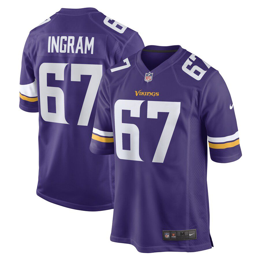 Men Minnesota Vikings #67 Ed Ingram Nike Purple Game Player NFL Jersey